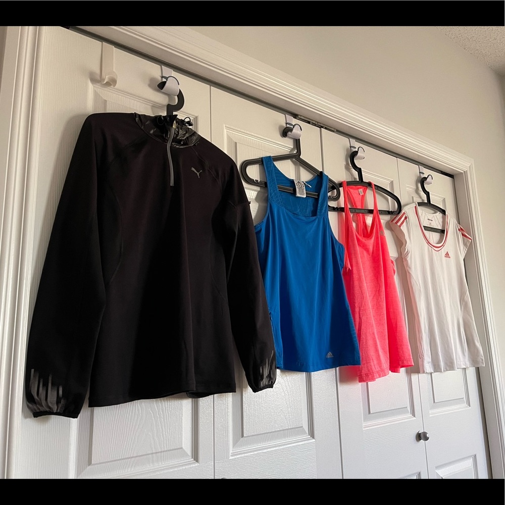 Set of 4 active shirts Adidas and Puma